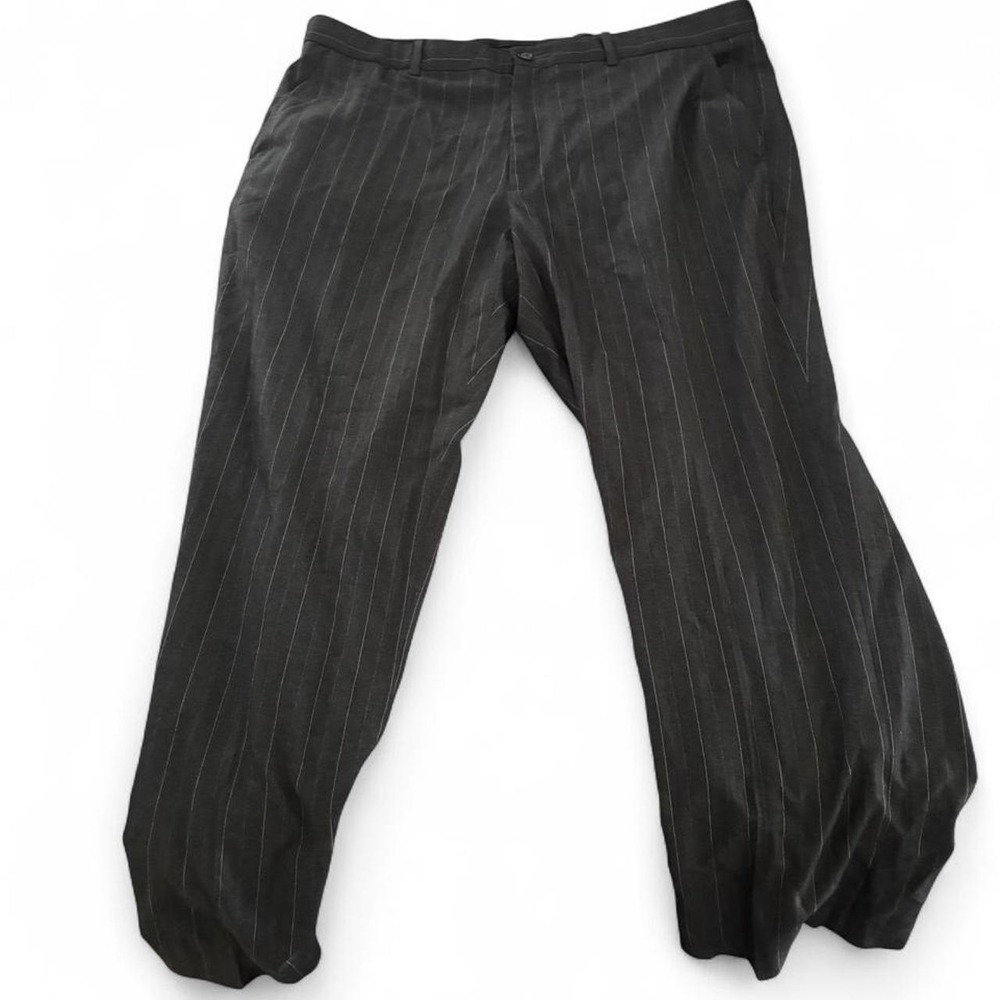 Classic Perry Ellis black pinstripe dress pants in men's size 36x30